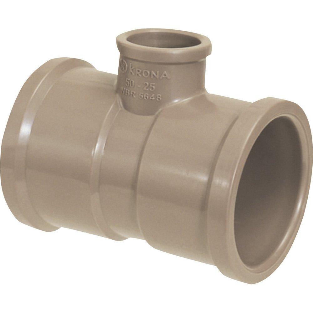 Tee Redução Soldável Krona 50x25mm - Embalagem com 10 Unidades