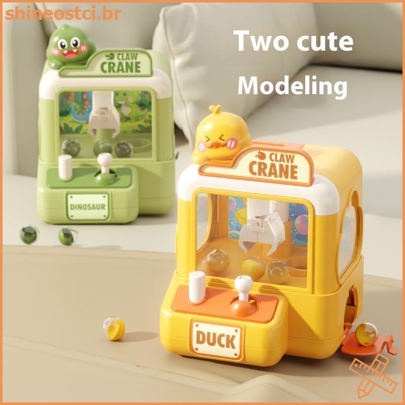 SHINE 1 Conjunto Du Cartoon Grab Ball Jogo Para Crianças Mini Máquina De Garra Brinquedo Divertido Guindaste De Doces Co
