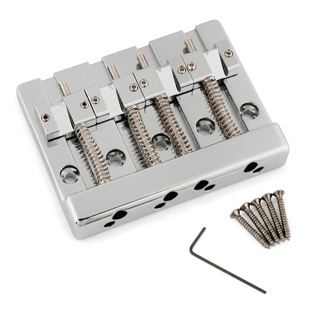 Ponte HiMass Cromada Para Contra Baixo Com 4 Cordas Jazz Bass Precision Bass Thida