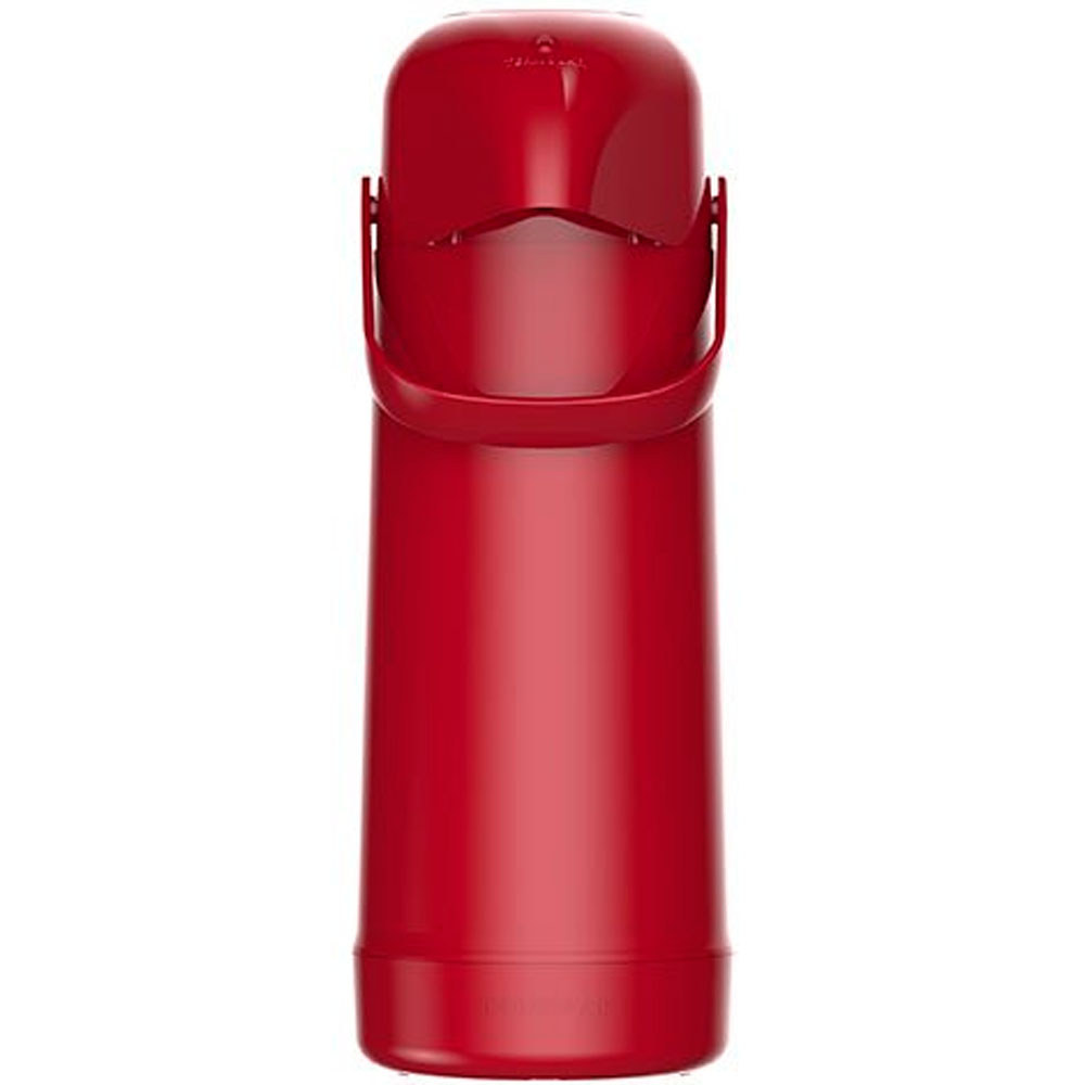 Garrafa de Café Térmica Termolar 1 Litro Vermelho Latino Bomba de Pressão Ampola de Vidro Chá Café