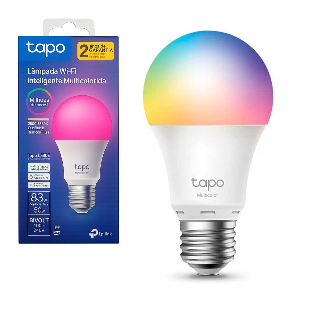Lampada Inteligente Wifi Tapo Tp Link  L530E Multicolorida, com Alexa, Agendar e Temporizador