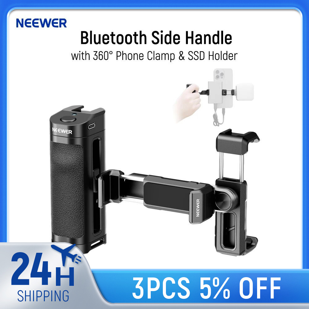 Liberação Do Obturador Da Alça Lateral Bluetooth NEEWER Com 2.2 "-3.2 " 360 ° Braçadeira Giratória Para Telefone E Supor