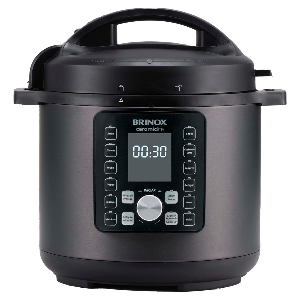 Brinox Panela de Pressão Elétrica Ceramic Life 6 Litros 220v e 127v