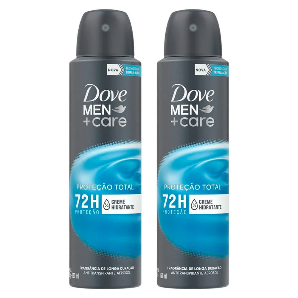Kit 2 Desodorante Aerosol Dove Men+Care Proteção Total 150ml cada.
