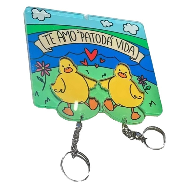 Estone Querida Patos Charme Chaveiro Patinho Pingente Presente Para Casais E Spouses Criativo Saco De Escola Pendente