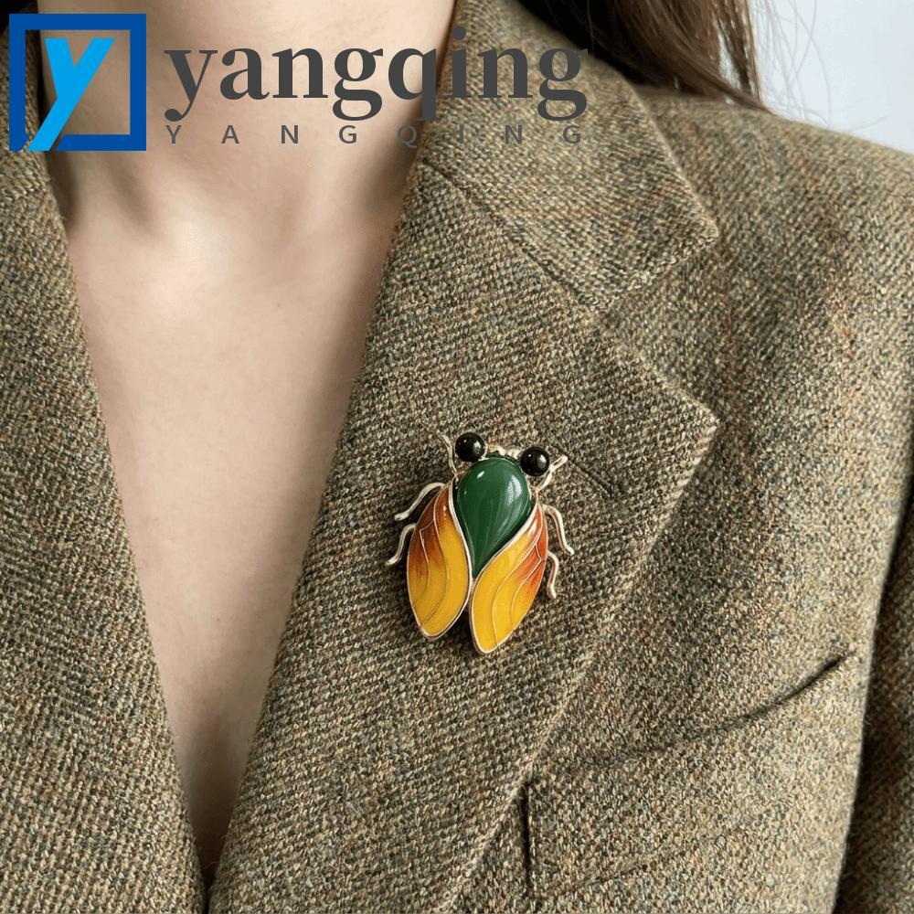 Broche De Cigarra YANGQING , Alfinete De Lapela De Inseto Semelhante A Real De Liga , Decorativo Elegante Estilo Chinês