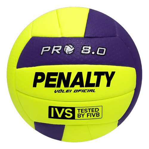 Bola Penalty Volei 8.0 Pró Penalty Quadra Selo Fivb Amarelo Amarelo/roxo