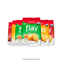 Combo Flay Gourmet Cebola e Salsa 40g 2 un + Flay Churrasco 40g 2 un + Flay Queijo 40g 2 un