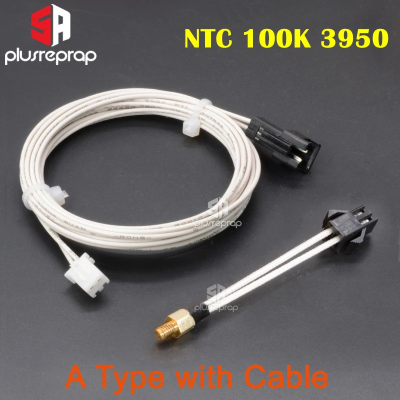 Termistor NTC 3950 M3 de Rosca para Extrusora de Impressora 3D Hotend V6 V5 MK8 CR10 com Rosca M3