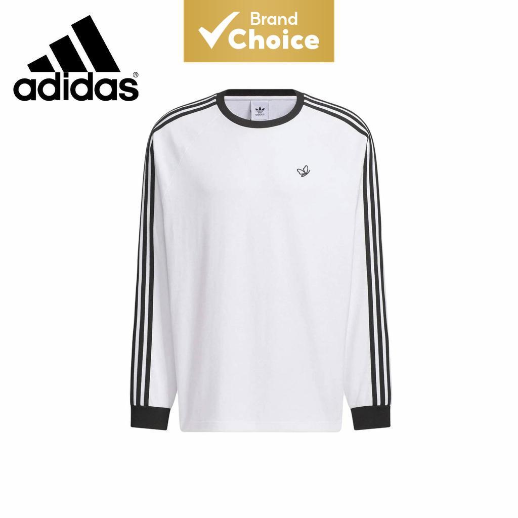Camiseta masculina Adidas Originals 3-Stripes SS24 colaboração Su Yiming, manga longa, gola careca, algodão puro,