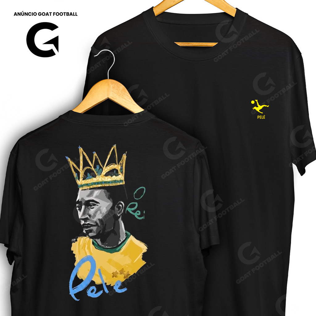 Camiseta Pele O Rei Do Futebol Brasil Blusa Camisa Futebol 100% Algodão