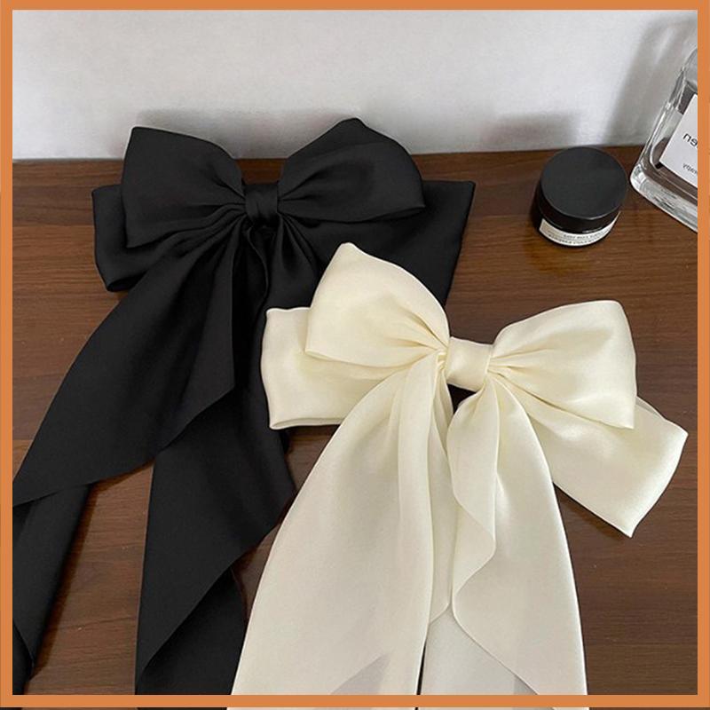 [BG] Arco Fita Hairpin Headwear Simples Elegante Cetim Primavera Clipe Fixo Grampo De Cabelo Retro Festa Cocar Acessório