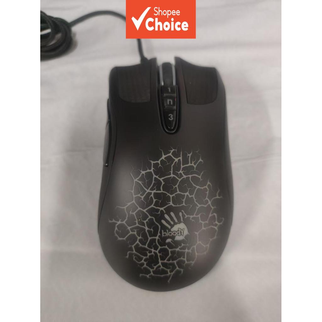 Mouse Gaming com Fio USB A90 Bloody A4Tech Minecraft Contador de Pontos DC Velocidade Ataque ao Frango CF