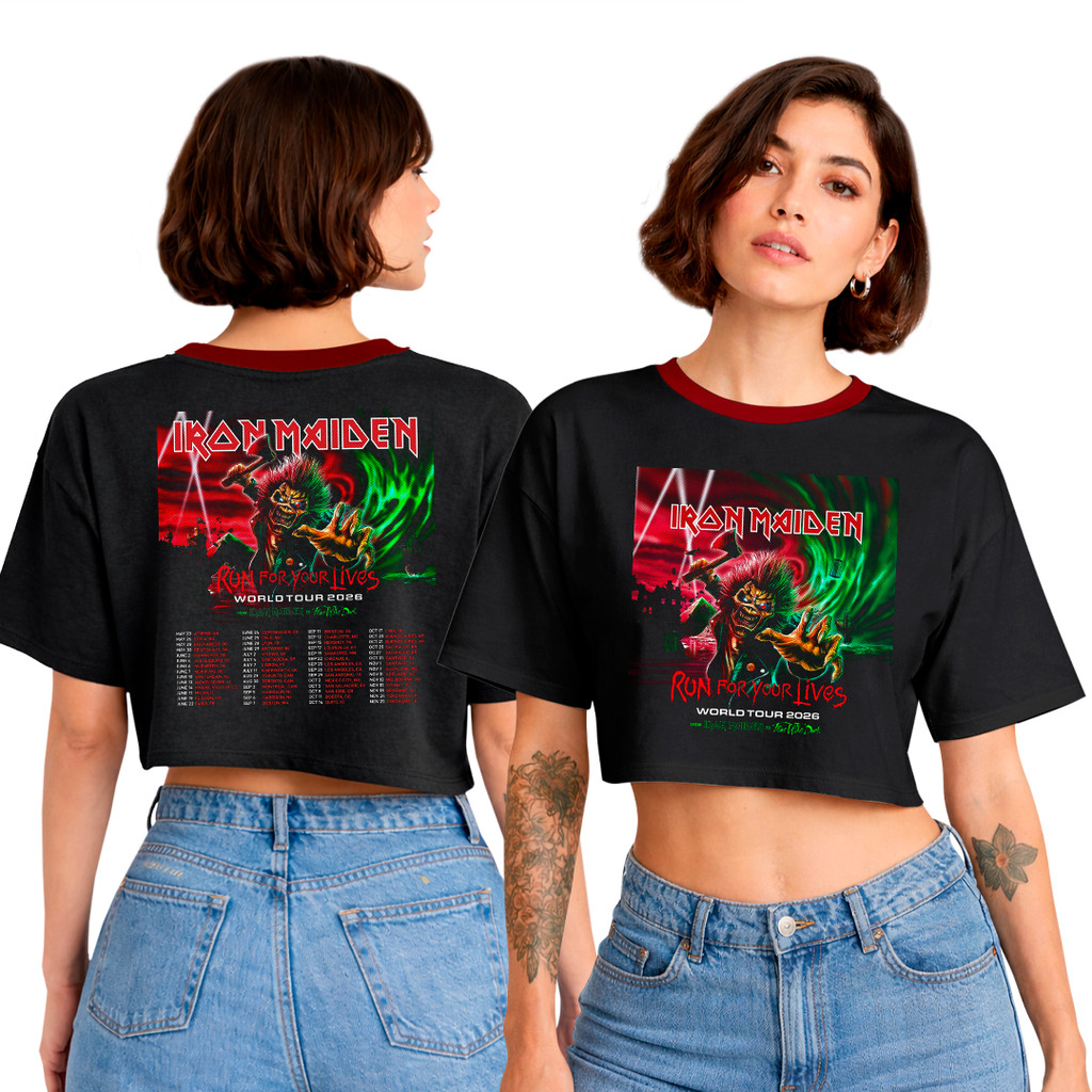 Cropped Oversized Iron Maiden Run For Your Lives Tour FC