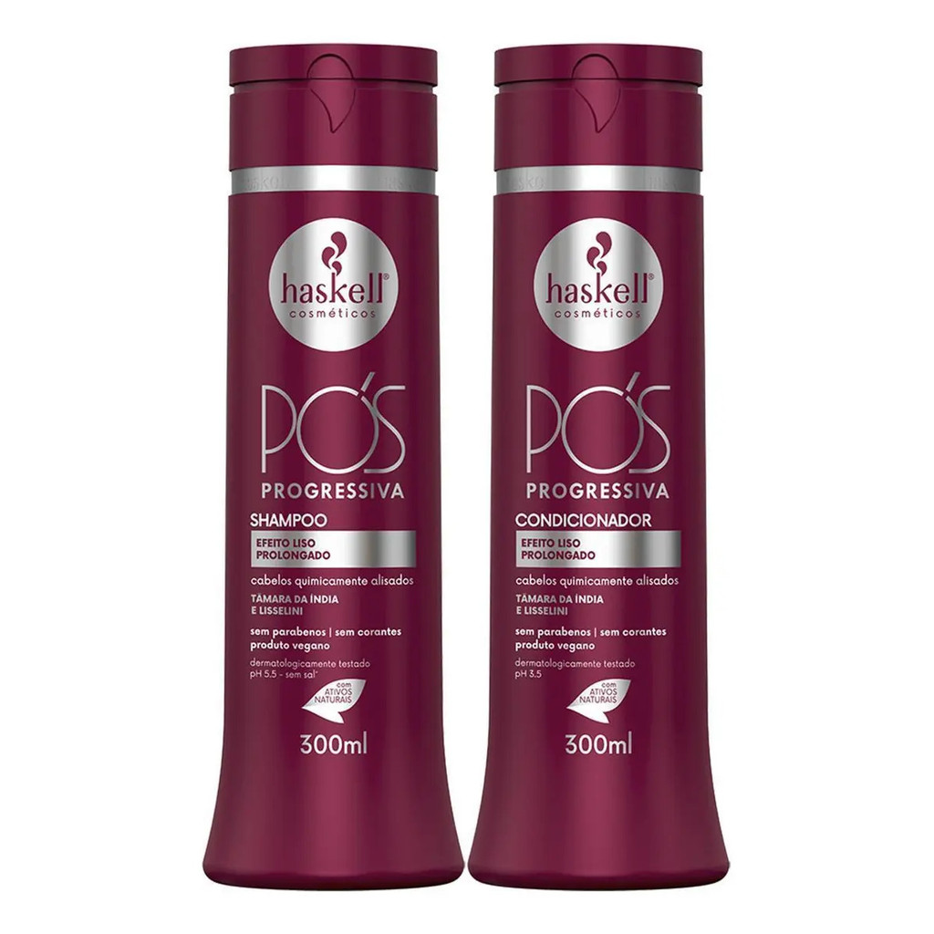 Kit Haskell Pós Progressiva Shampoo Condicionador 300ml