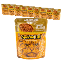 Ração Úmida Premium Special Cat Sachê para Gatos Castrados sabor Frango 85g - KIT 10 unids.
