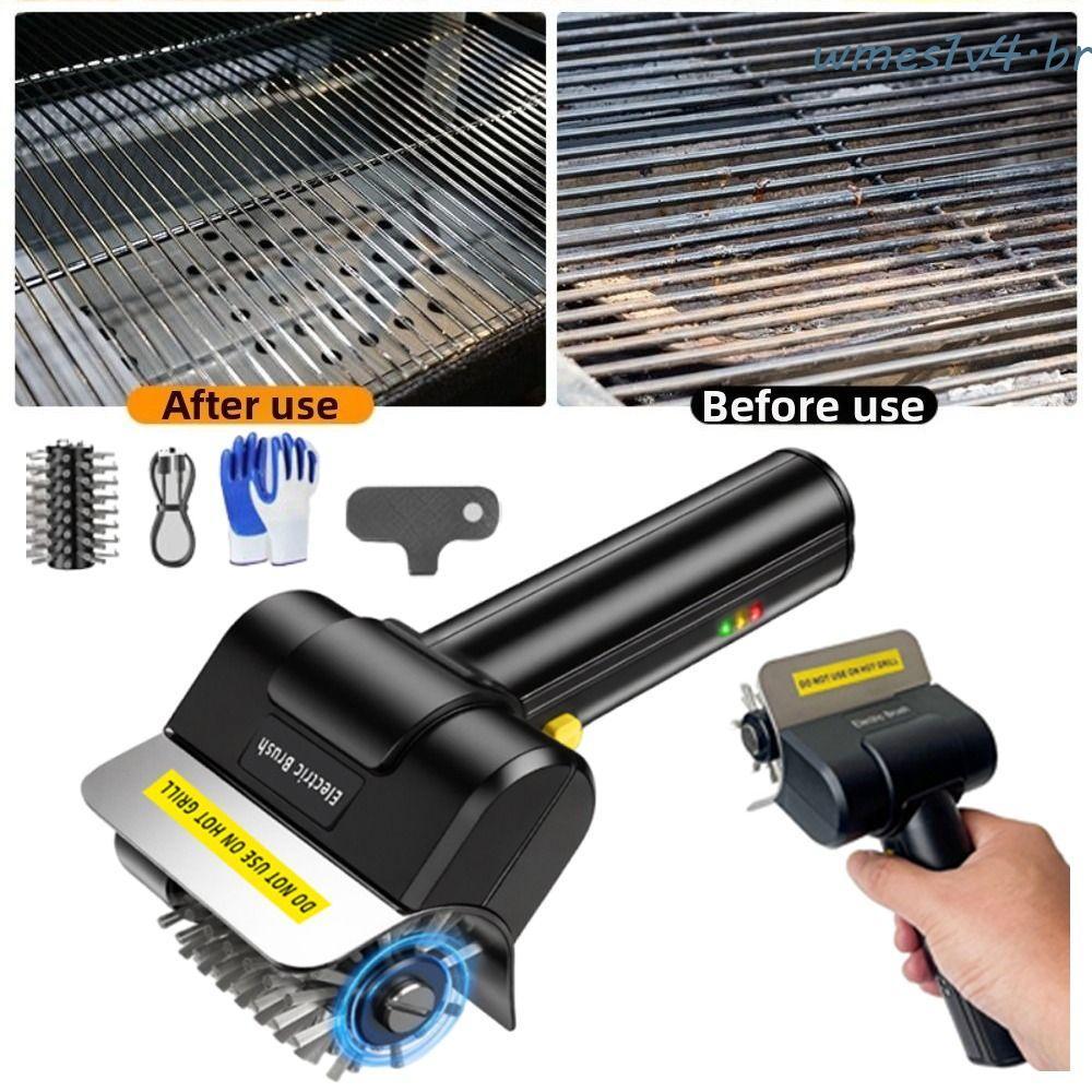 Escova Elétrica Para Grelha WMES , De Limpeza Churrasco De Alta Velocidade Em Aço Inoxidável Eficiente De Rolo