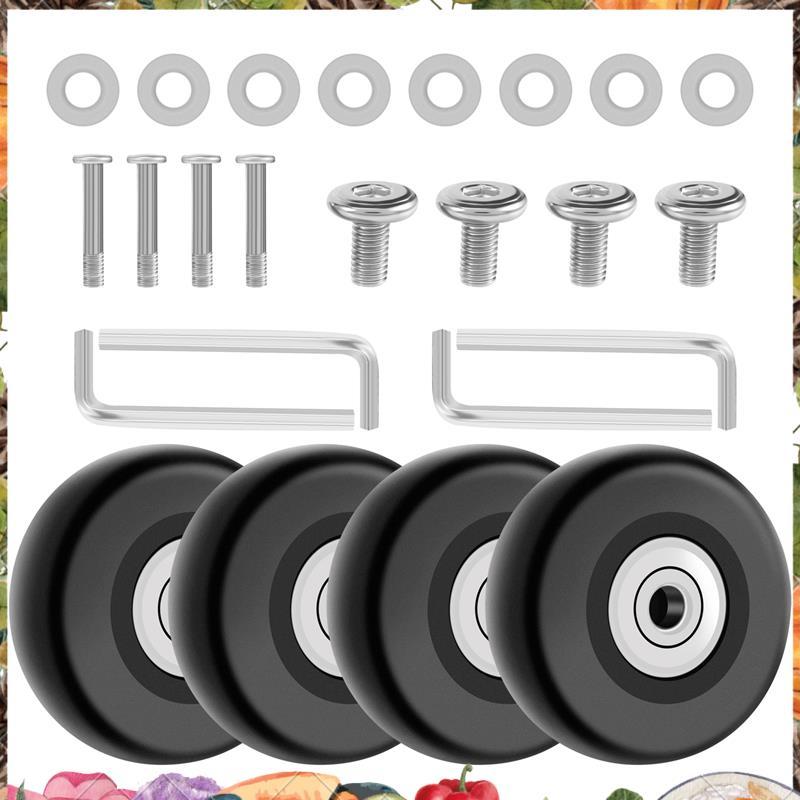 OD 50mm 4 Conjuntos De Rodas De Reposição Para Mala De Bagagem , Eixos , Ferramenta De Reparo De Luxo