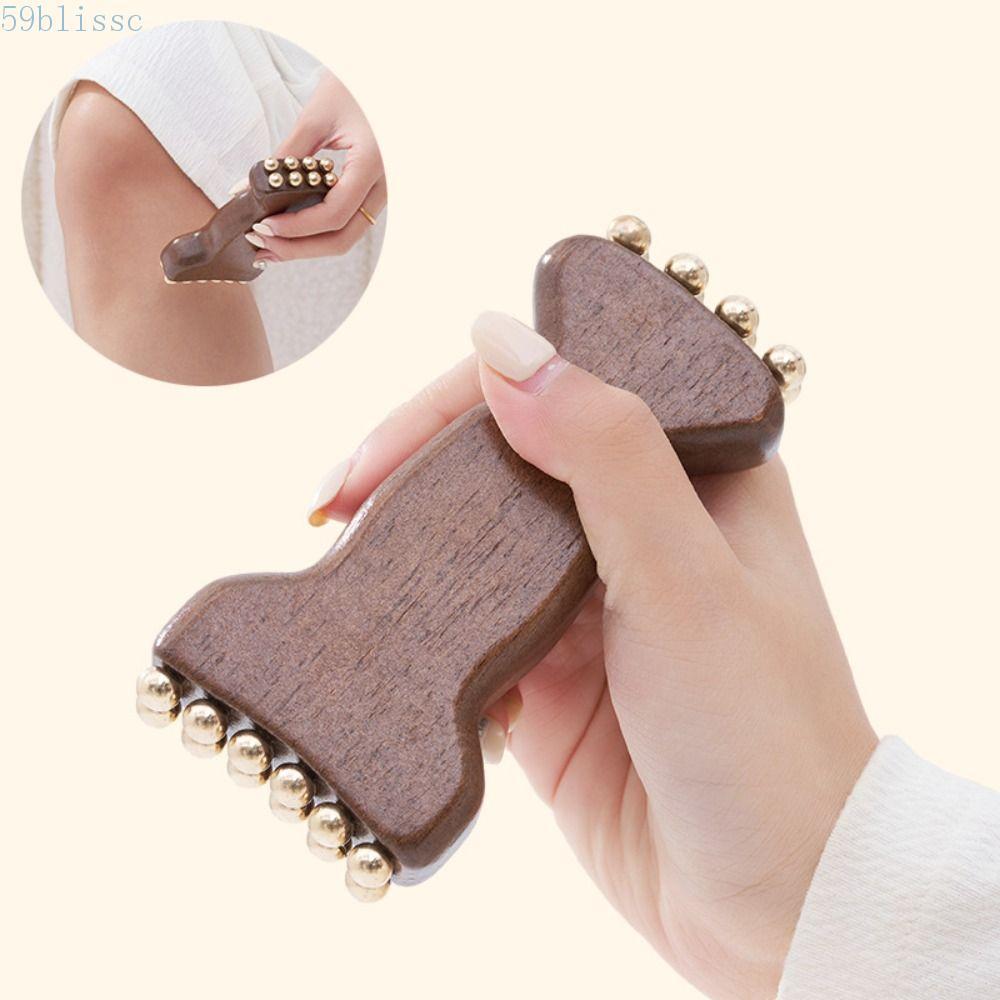 Ferramenta BLISSC Gua Sha , Massageador Facial Manual Portátil Natural , De Massagem De Beleza Com 20 Contas De Cobre