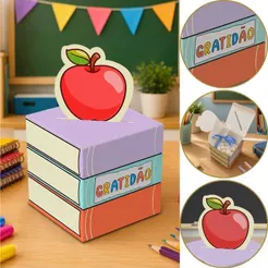 10~30 CAIXA LEMBRANCINHA 8X8X8 6037 (IDEIA DIA DOS PROFESSORES) CHOCO