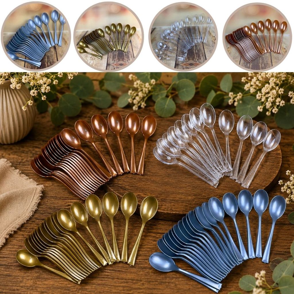 20~140 COLHERES MISTAS AMERICANA 10CM PARA DOCES (PLASTILANIA) CHOCO