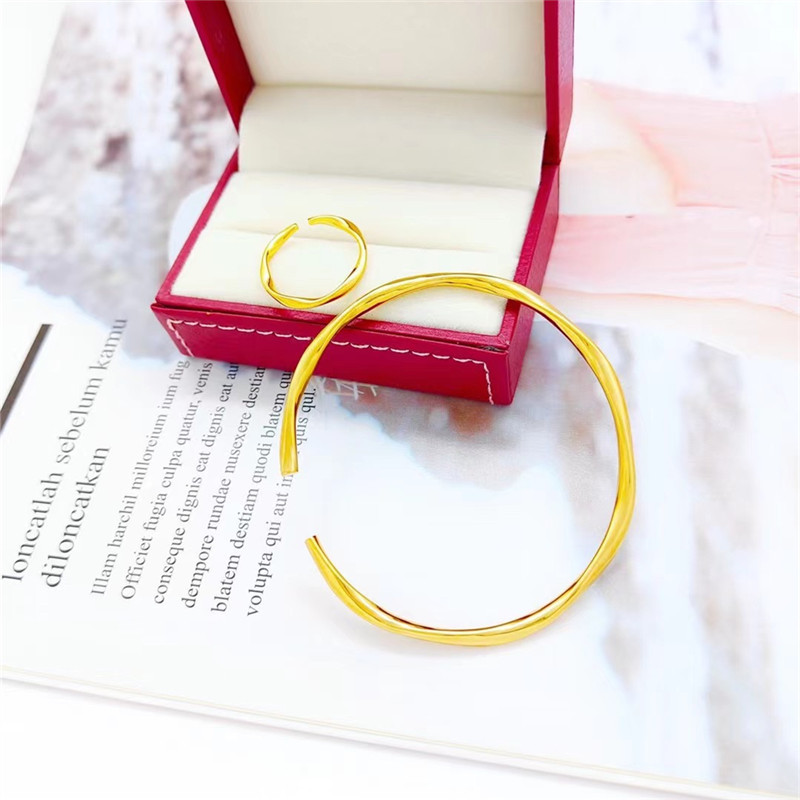 Círculo simples Mobius areia ouro pulseira amor ciclo infinito banhado a ouro pulseira imitação de ouro pulseira feminin