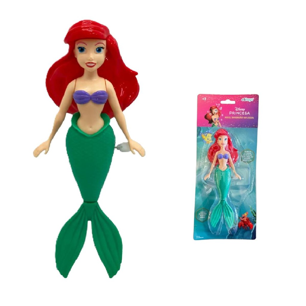 Boneca Princesa Ariel Diversão Na Agua Nada De Verdade Disney em Oferta na Shopee