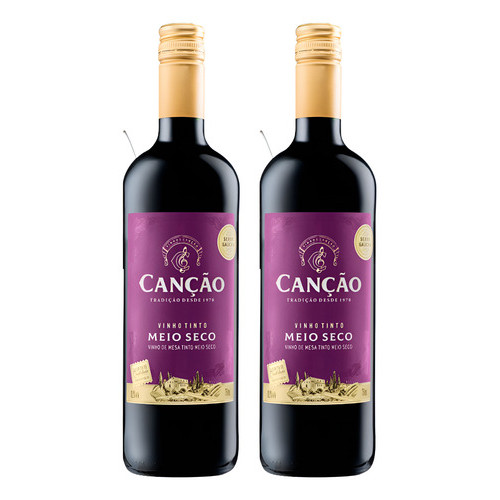 Kit 2 Vinho Canção Tinto Demi-sec 750ml - Serra Gaúcha