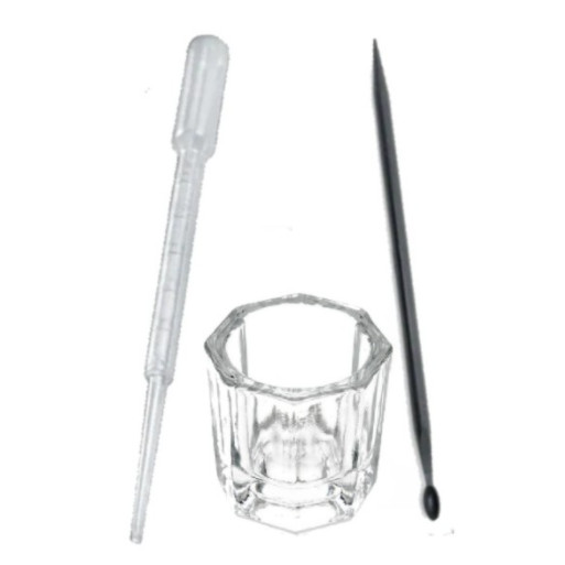 Kit Palito + Pipeta + Dappen Aplicação de Henna Sobrancelha