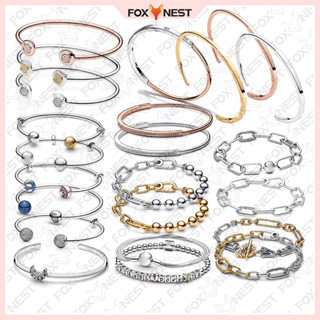 Pulseira Tipo Aberta Série ME DIY S925 Banhada A Prata + Bolsa De Veludo em Oferta na Shopee