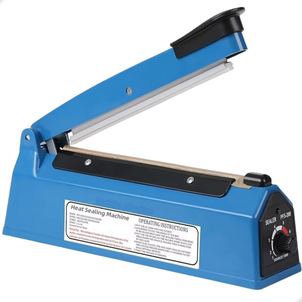 Seladora Manual 300W 30cm Lacra e Corta Embalagens Plásticas Saquinhos Fácil de Usar