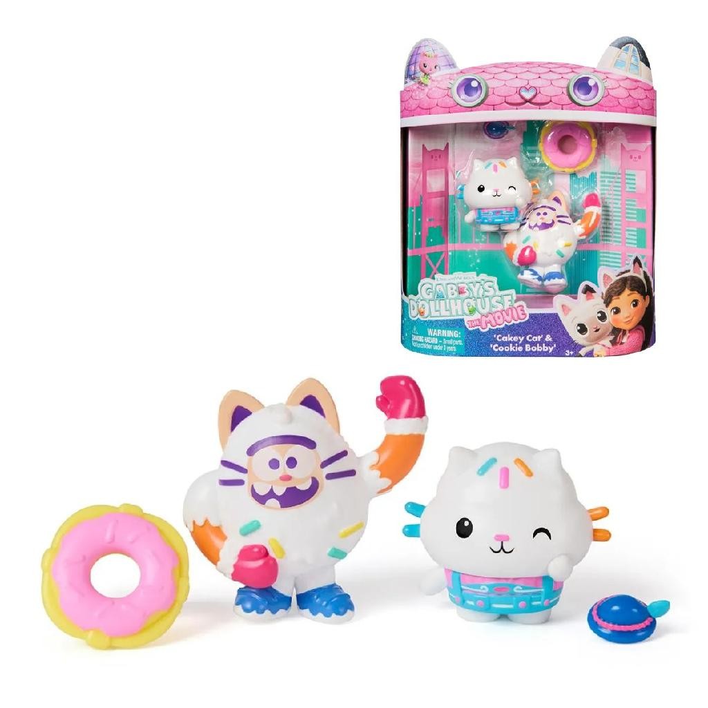 Kit 2 Bonecos Gabby’s Dollhouse Cakey Cat e Cookie Bobby Sunny Original
