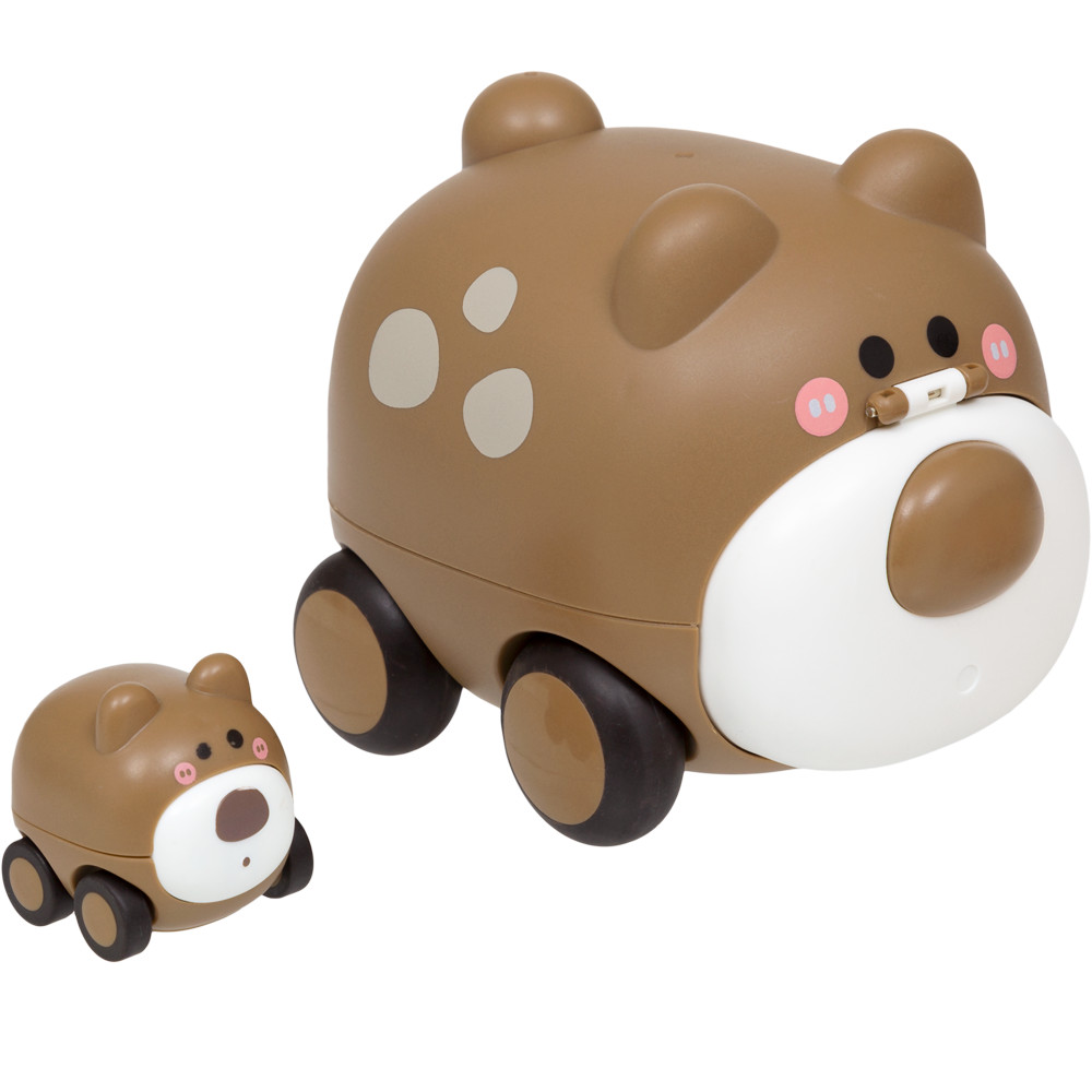 CARRINHO FRICÇÃO BUBA CARRINHO ANIMAL COM FILHOTE MARROM BRINQUEDO BEBE +12 MESES