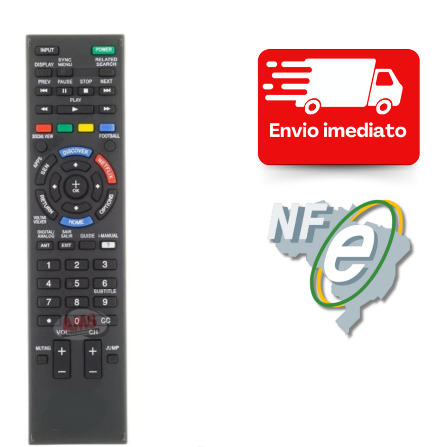 Controle Remoto Tv Sony Bravia Universal Led Smart Rm-yd101 Netflix