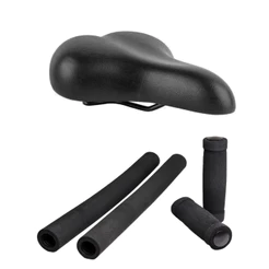 Kit Selim Duas Molas Confortável Preto Manopla Espuma Guidão Beach Para Bicicleta Caiçara Praiana