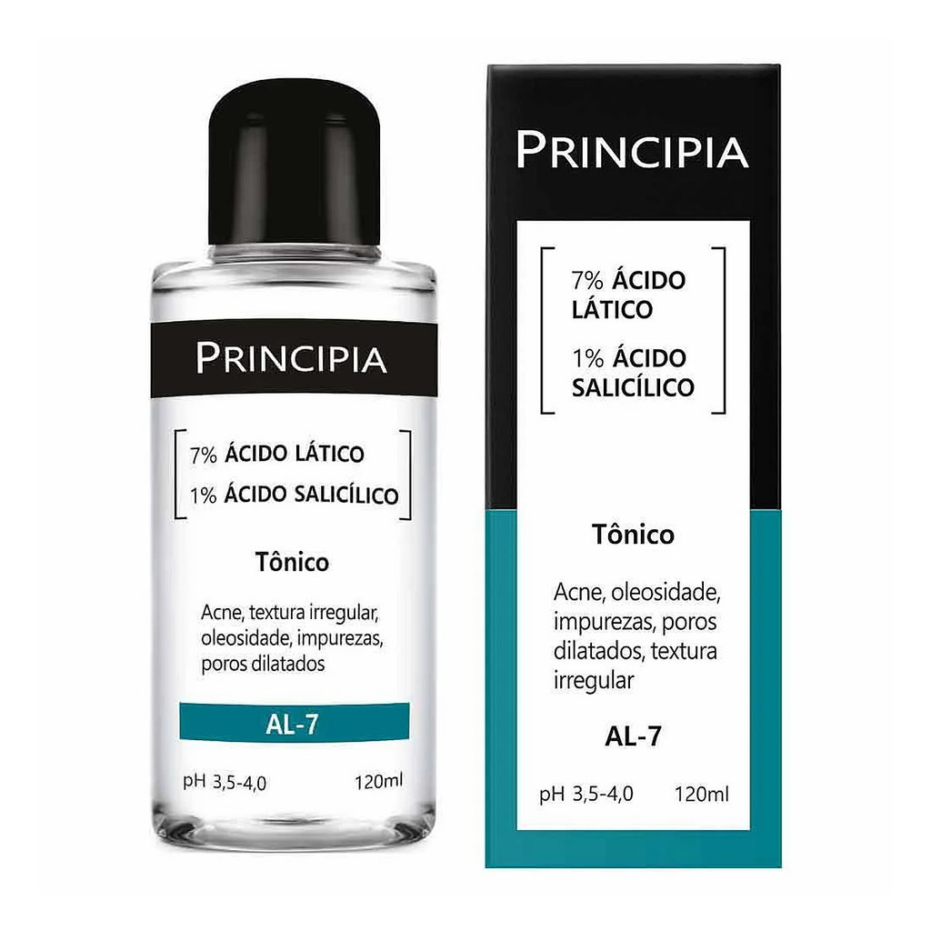 Tônico 7% Ácido Lático + Ácido Salicílico Principia AL-7 120ml em Oferta na Shopee