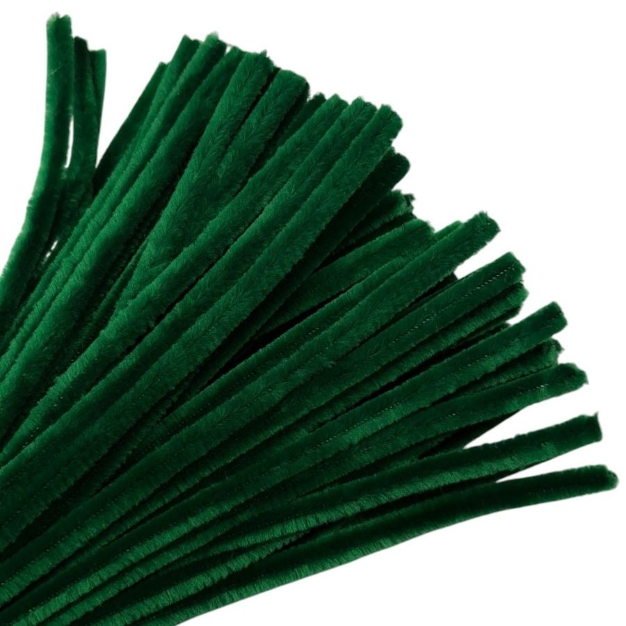 Haste de Chenille 30cm - Verde Escuro - 100 unidades - Art Montagem - Rizzo