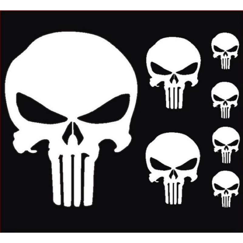 7 Adesivos Justiceiro Punisher Caveira Kit para carro moto notebook tablet