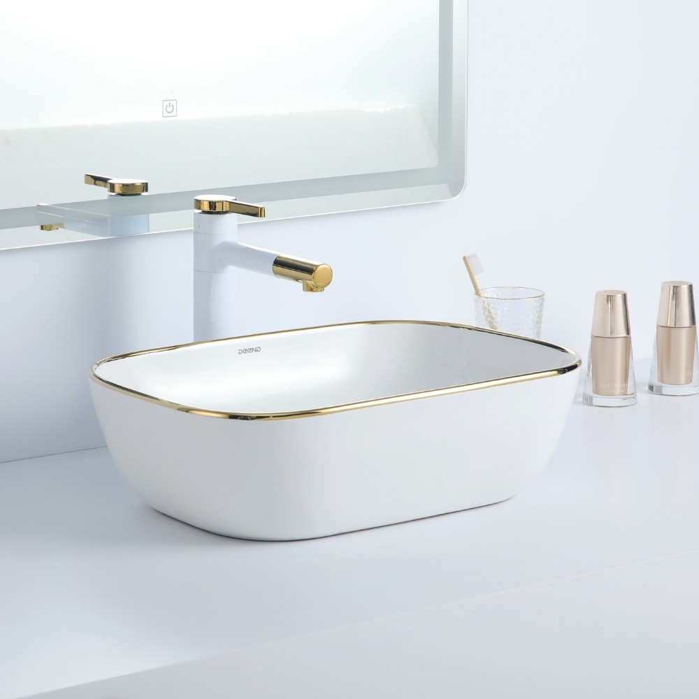 Cuba Deend De Cerâmica DoratoLuce Para Banheiro 45x32x13cm em Oferta na Shopee