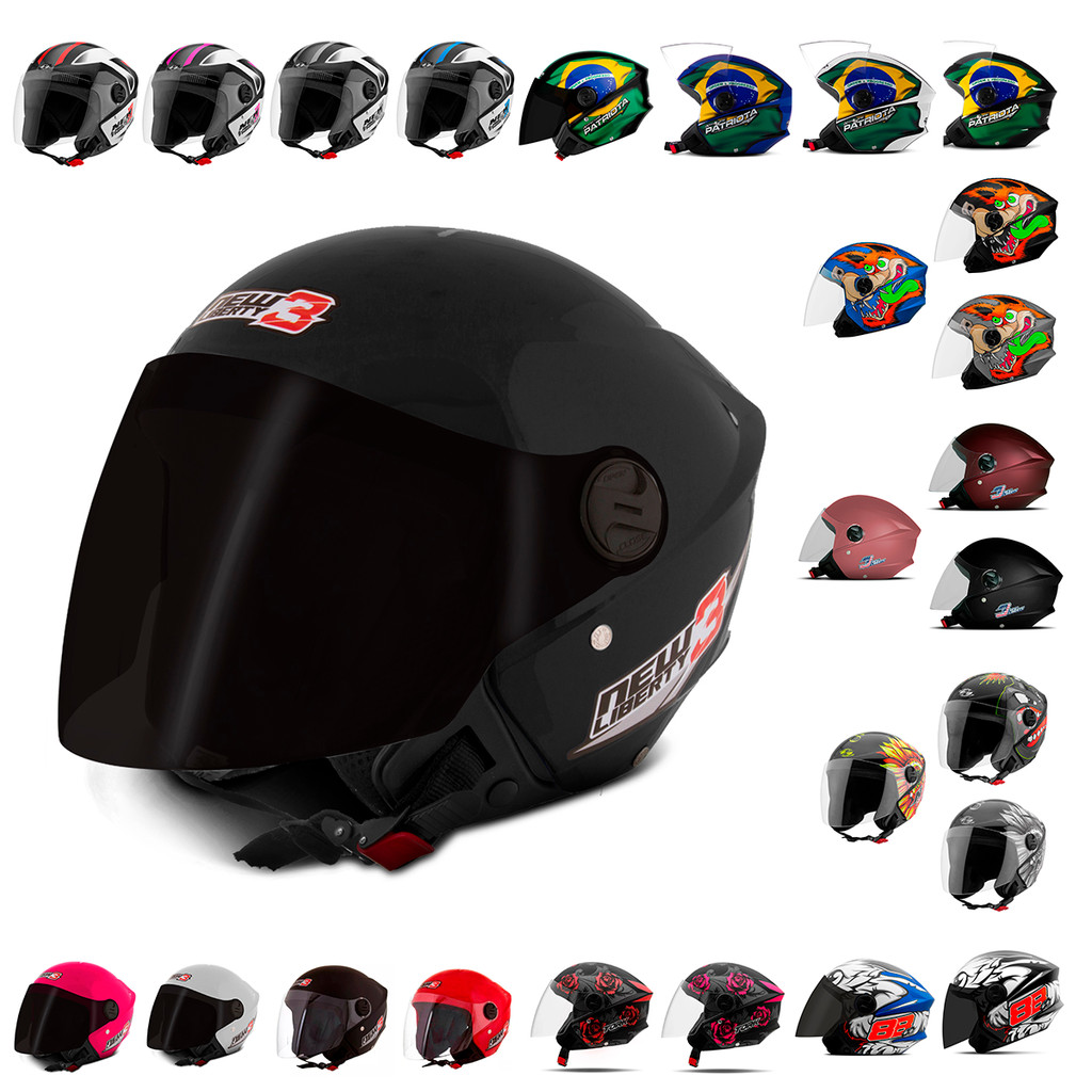 CAPACETE NEW LIBERTY THREE VARIOS MODELOS E TAM. 56 58 60