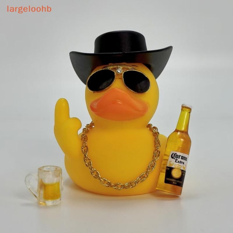 [largeloohb] 1 Conjunto De Pato De Borracha Legal Com Pequena Garrafa De Vinho Cerveja Enfeite De Carro Para Casa Engraç