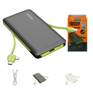 Power Bank 10000mAh Pineng Portátil com Cabos Embutidos USB Tipo C e Lightning Carregador…