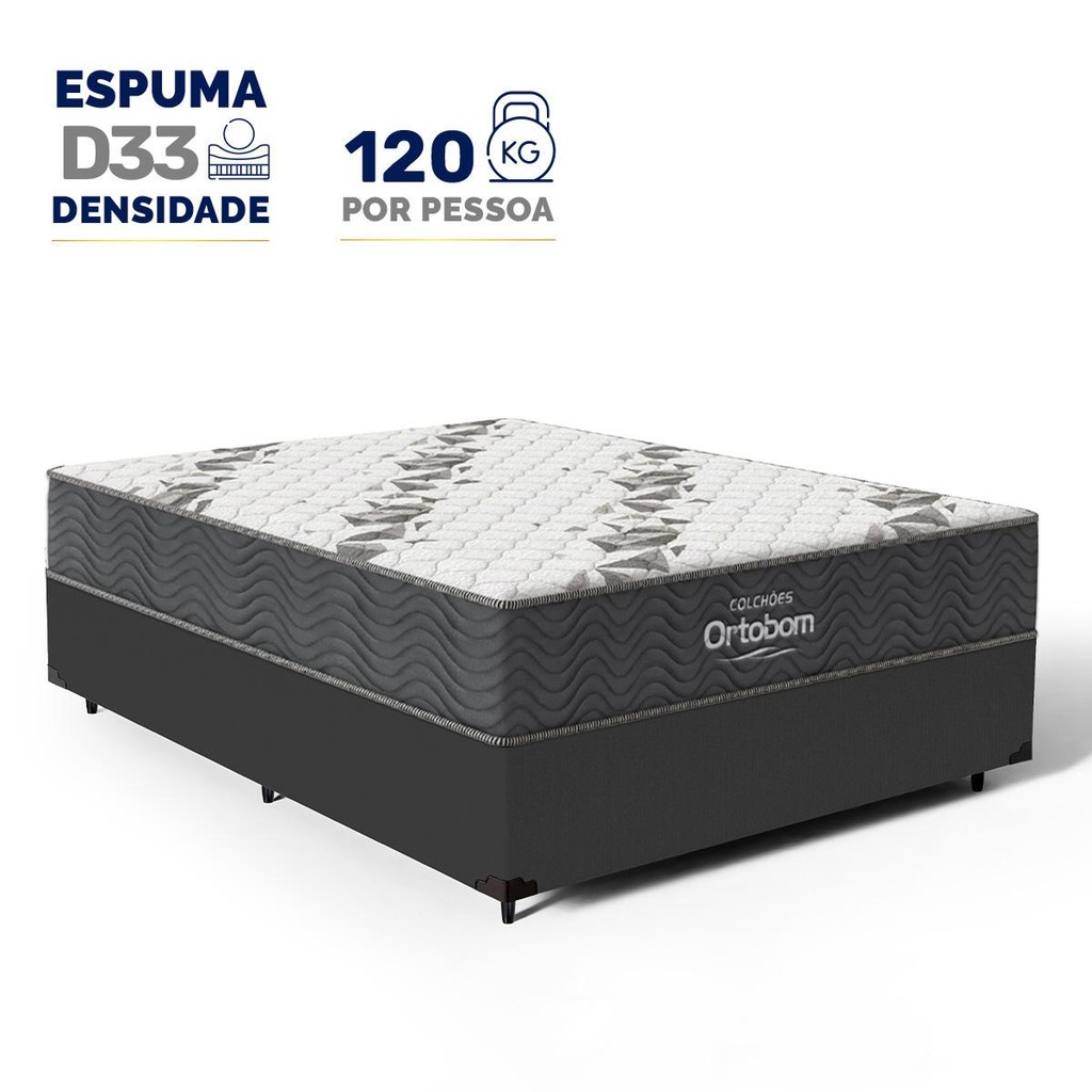Cama Box com Colchão de Espuma D33 Ortobom Airtech 100 Casal 138cm em Oferta na Shopee
