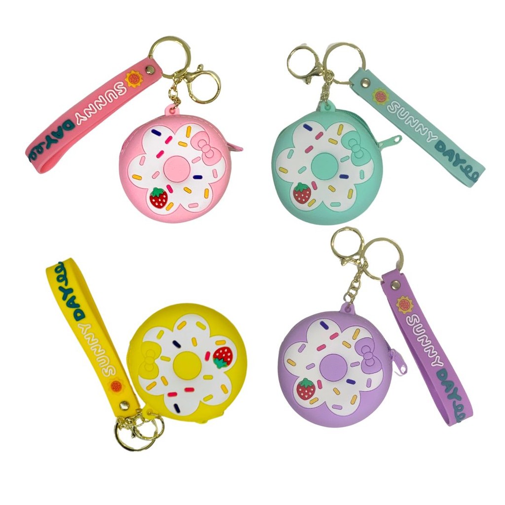 CHAVEIRO PORTA-MOEDA SILICONE FOFO DONUTS em Oferta na Shopee