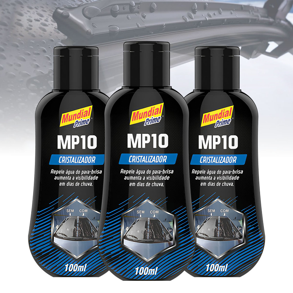 3 unidades Líquido Cristalizador Vidro Automotivo 100ml Repele Água Sujeira Caminhão Carros Viseira em Oferta na Shopee