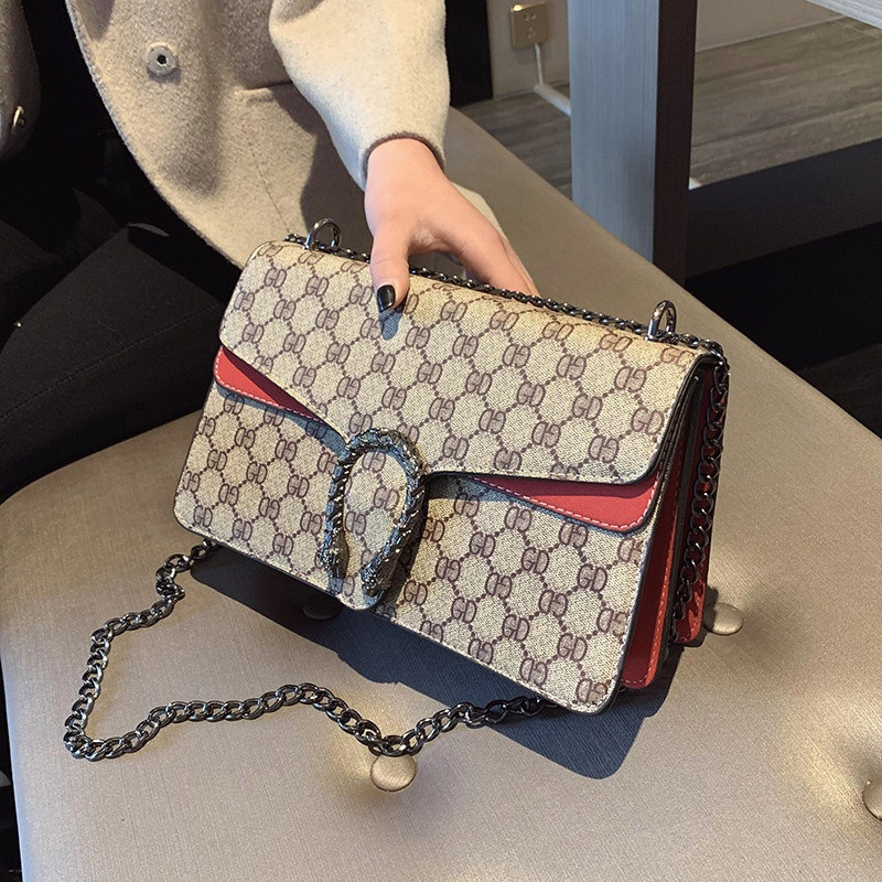 Bolsa 2025 novo estilo na moda moda Bacchus saco Retro impresso Mini um ombro Diagonal corrente bolsa feminina