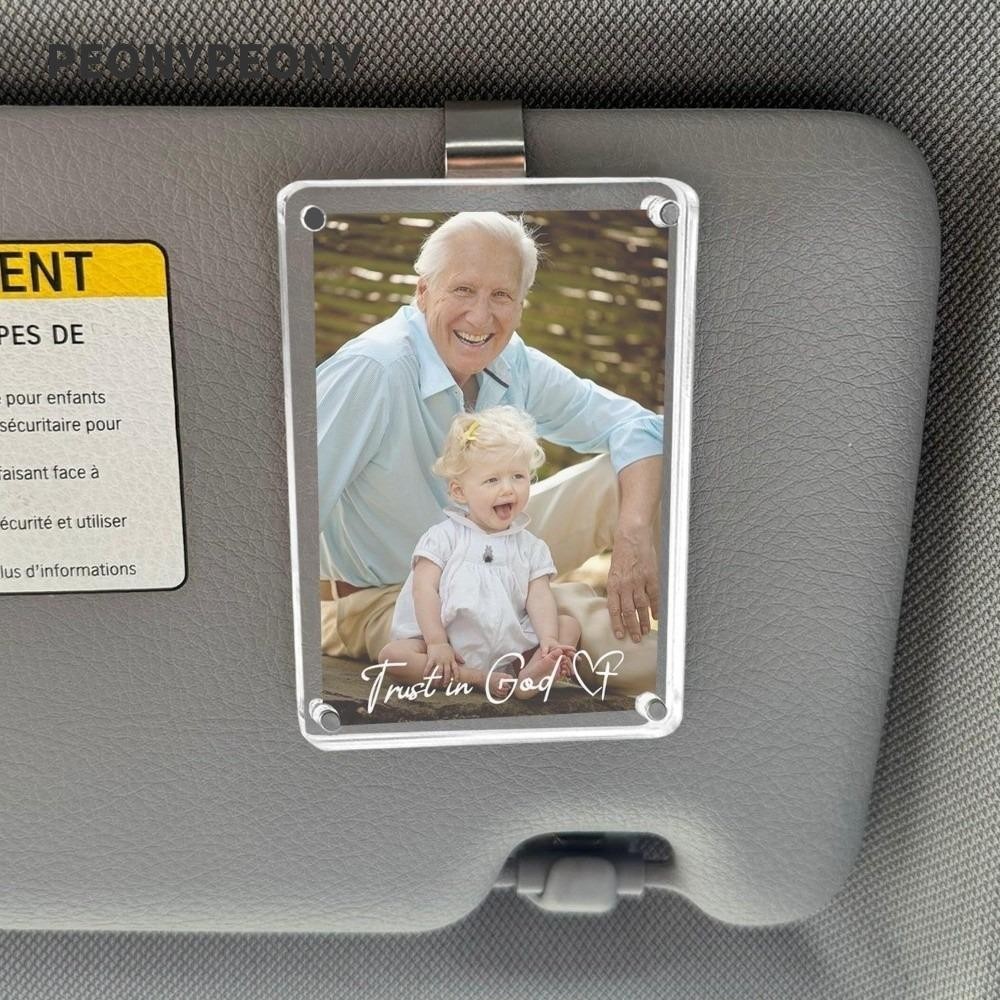 Clipe De Viseira De Carro Fotográfico PEONY , Suporte De Foto Solar De Fácil Instalação , Pasta Acrílica