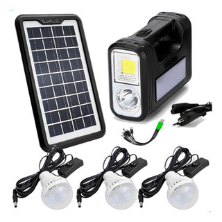 Kit Sistema Solar Painel Led A Bateria + 3 Lampadas Portatil