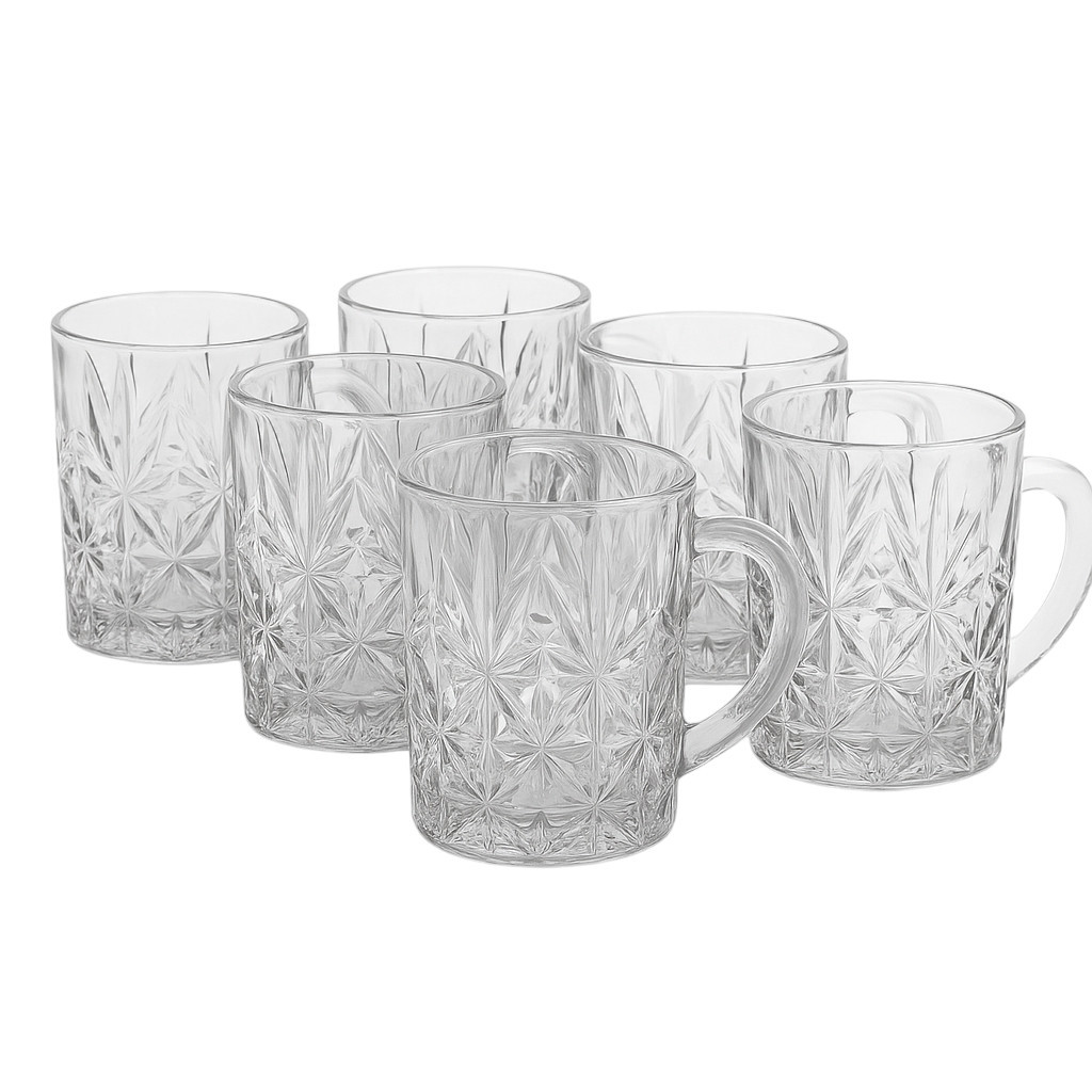 Jogo de Caneca de vidro cha e café 6 Unidades modelo novo