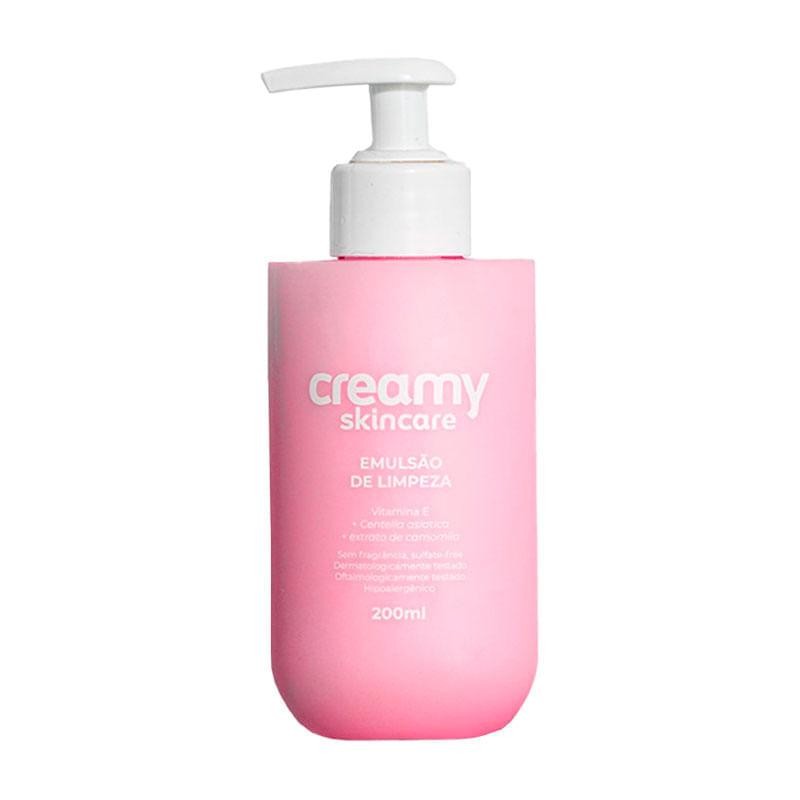 Emulsão de Limpeza Creamy Skincare Vitamina E + Centella Asiática + Extrato de Camomila 200ml em Oferta na Shopee
